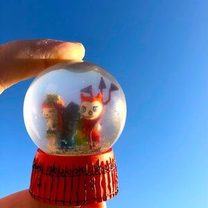 Halloween Mini Water Globe Spooky Pitchfork